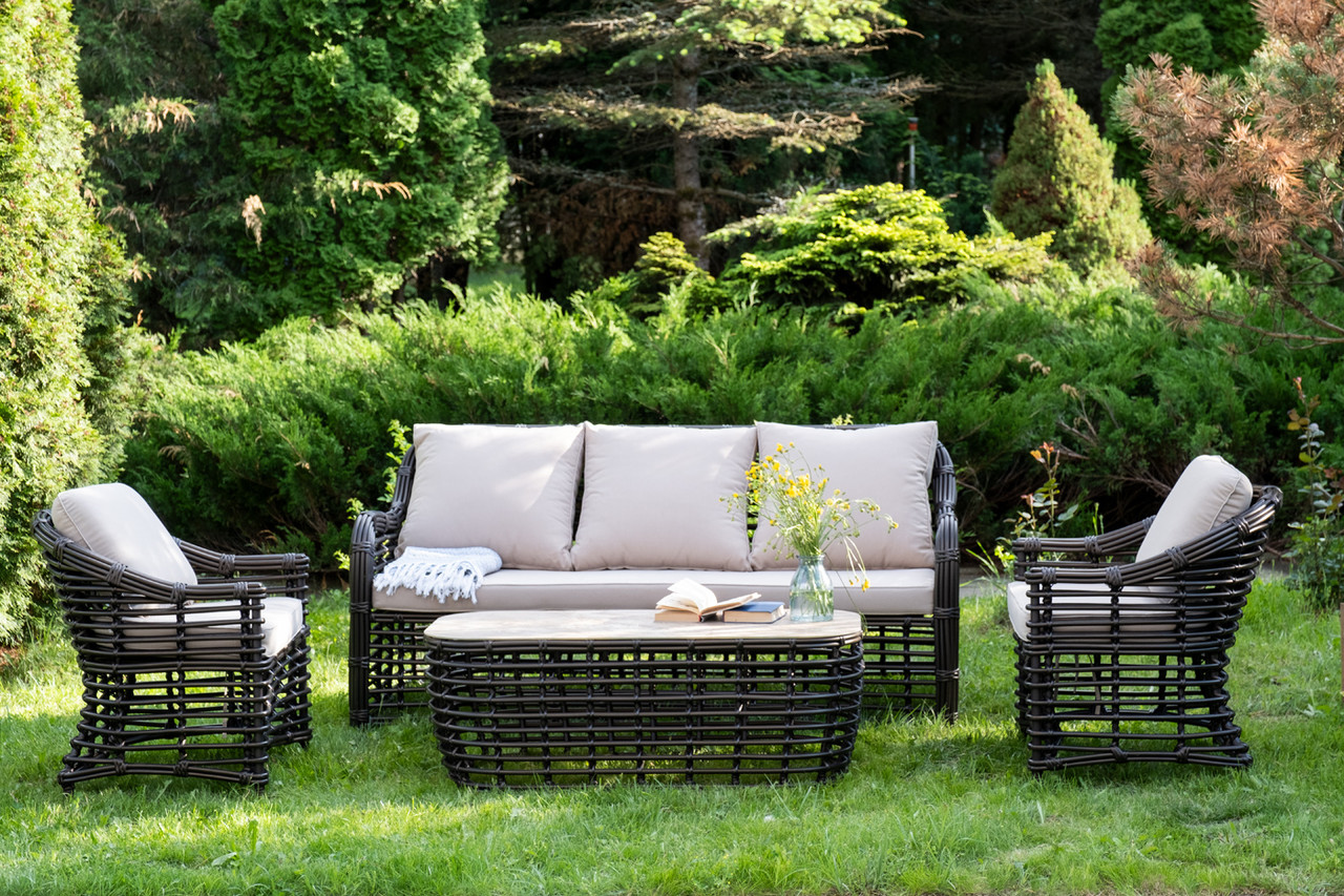 "Ницца" лаунж-зона из искусственного ротанга, цвет бронзовый, фото 1