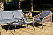 "Канны" лаунж-зона 5-местная из роупа со столом "Верона" (серый гранит), каркас алюминиевый коричневый, роуп, фото 5