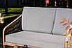 "Канны" лаунж-зона 5-местная из роупа со столом "Верона" (серый гранит), каркас алюминиевый коричневый, роуп, фото 9