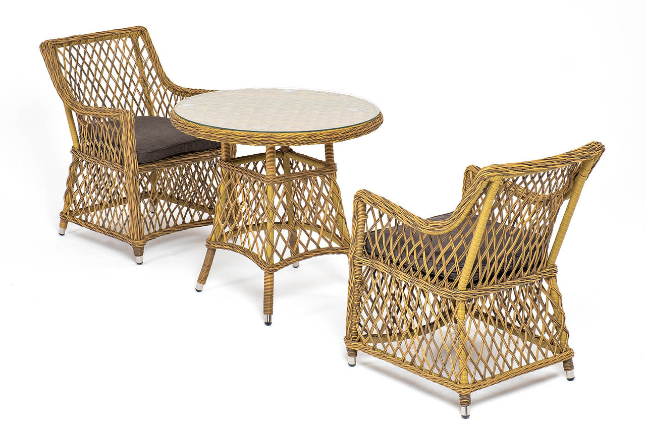 "Эспрессо–80 L" обеденная группа плетеная, цвет соломенный, фото 1