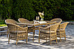 "Амароне" обеденная группа из искусственного ротанга на 6 персон, цвет соломенный, фото 2