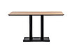 "Каффе" обеденный стол из HPL 140х70см, цвет "дуб", подстолье двойное черное чугун, фото 2
