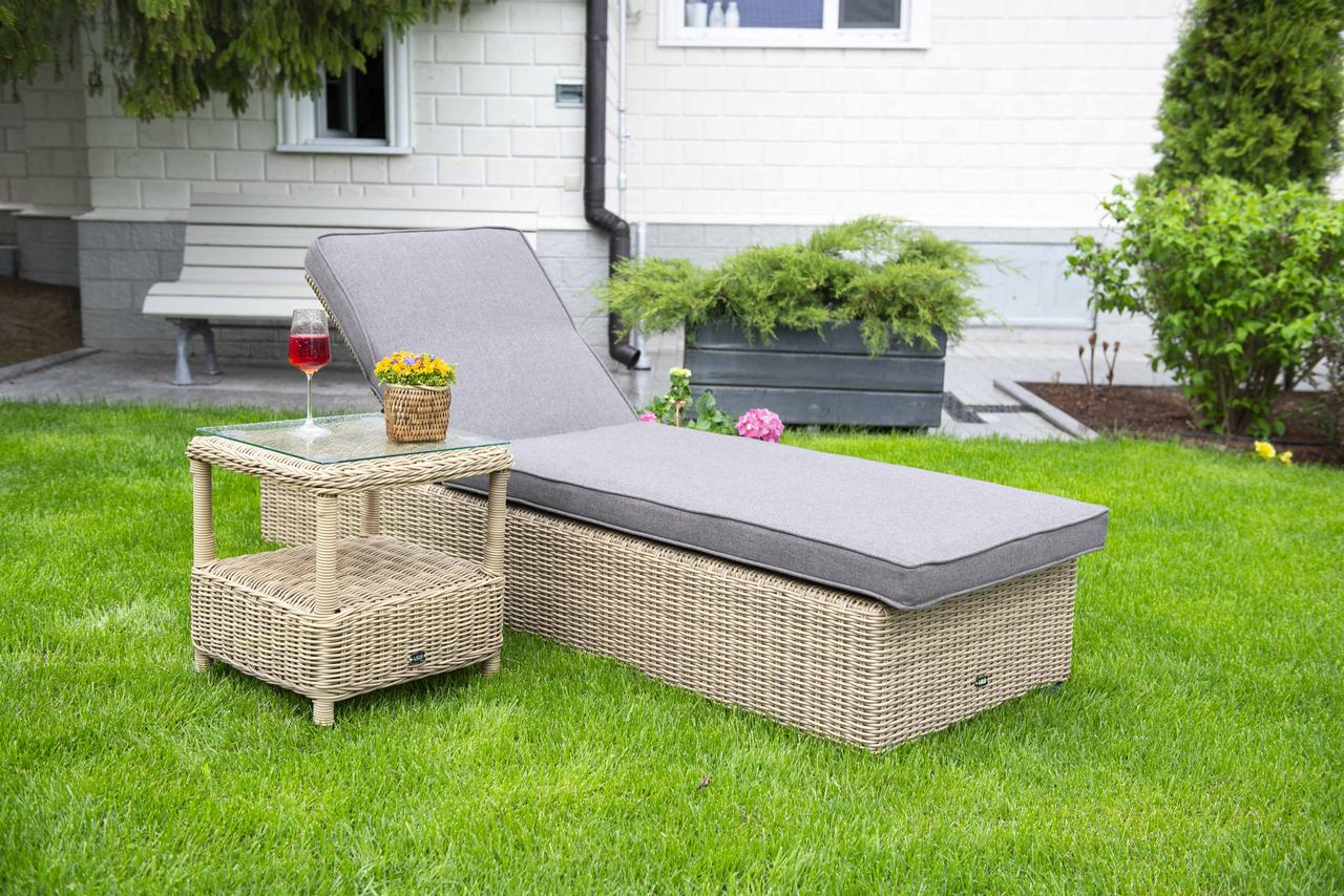 "Рим" комплект шезлонг со столиком, цвет коричневый, фото 1