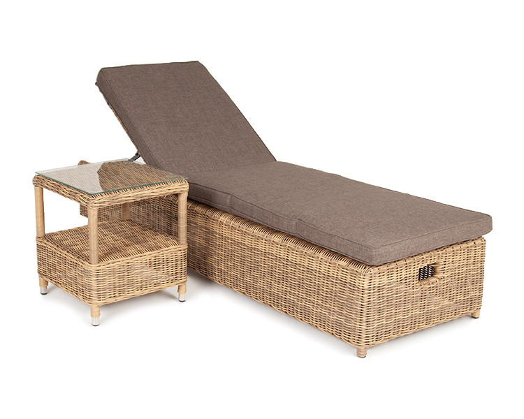 "Рим" комплект шезлонг со столиком, цвет соломенный, фото 1