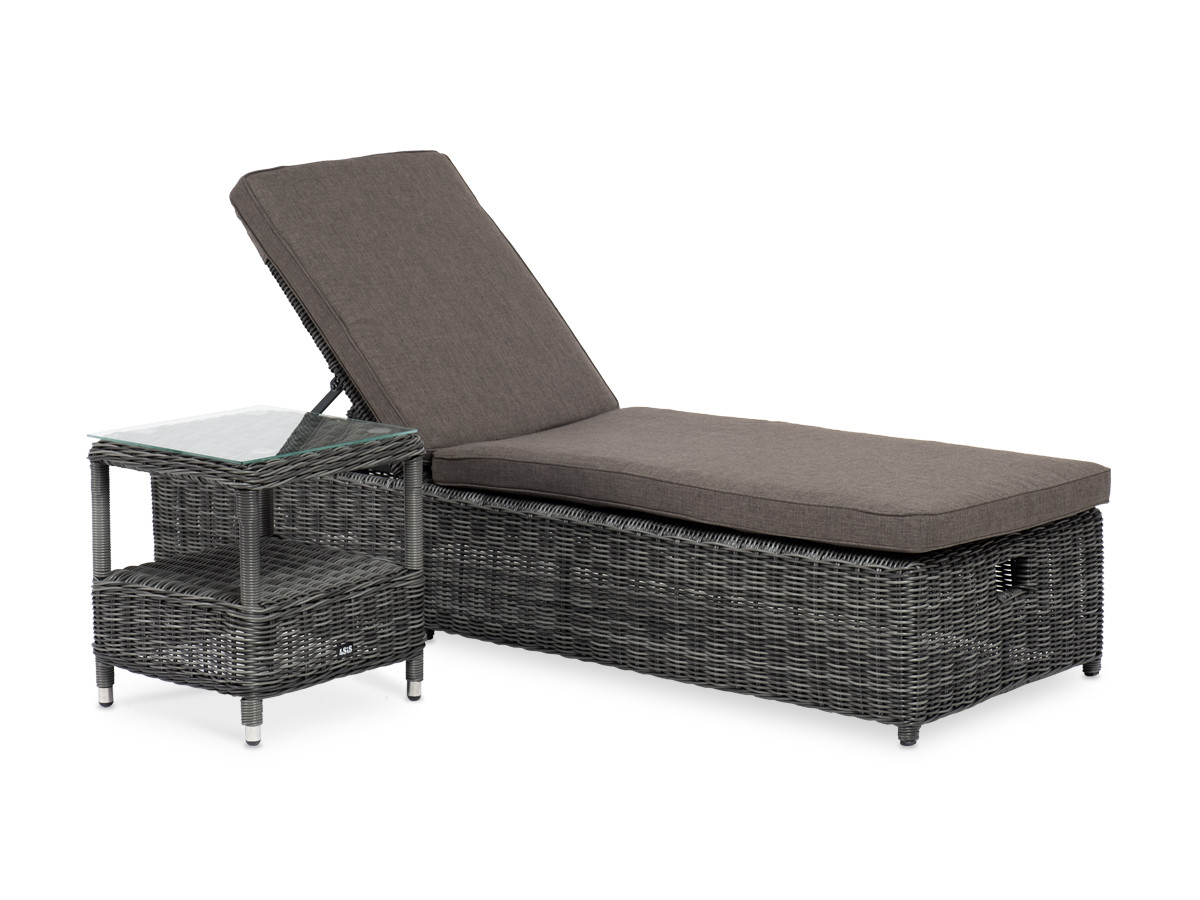 "Рим" комплект шезлонг со столиком, цвет графит, фото 1