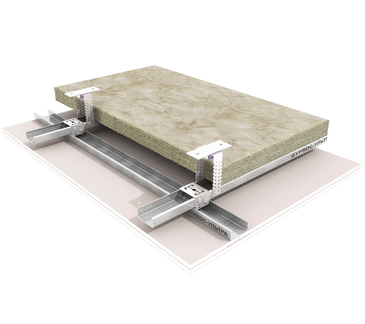 Каркасная звукоизоляция потолка Комфорт
