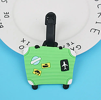 Бирка для багажа гибкая резиновая зеленая