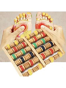 Аяққа арналған түрлі-түсті ағаш массажер