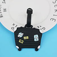 Бирка для багажа гибкая резиновая черная