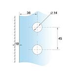 Петля Bergamo без крышек, стекло-стена | FGD-362 TP | Золотая, фото 2