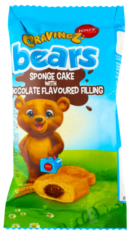 Бисквит Cravingz Bears c шоколадной начинкой 40 гр*