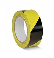 Светоотражающая самоклеящаяся лента разметочная маркировочная черно-желтая 20 м