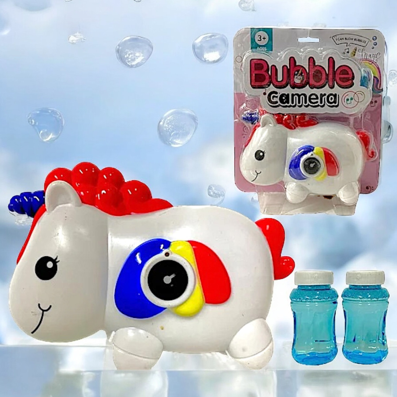XL-017 Bubble camera "Единорог" фотоаппарат мыльный пузырь 23*21 см, фото 1
