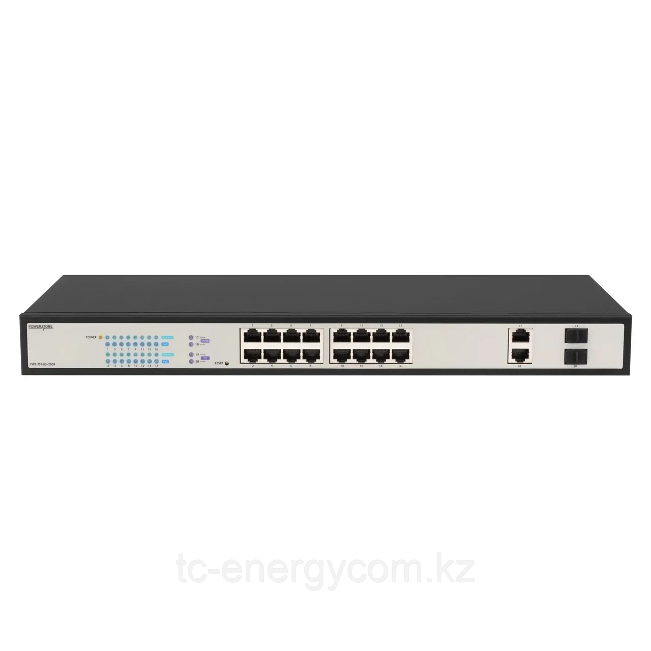 Управляемый гигабитный 16 портовый Web Smart PoE коммутатор POWERTONE PWS-TS16G-250R, фото 1