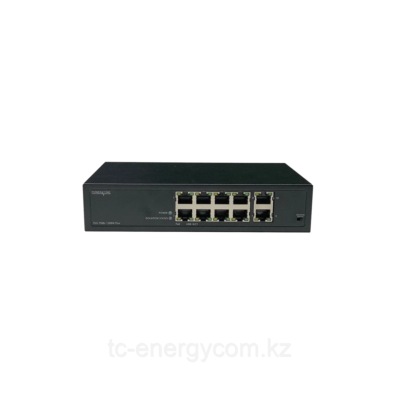 Неуправляемый 8 портовый PoE коммутатор PUS-TT08L-120RM Plus с изоляцией портов и возможностью установки в стойку, фото 1