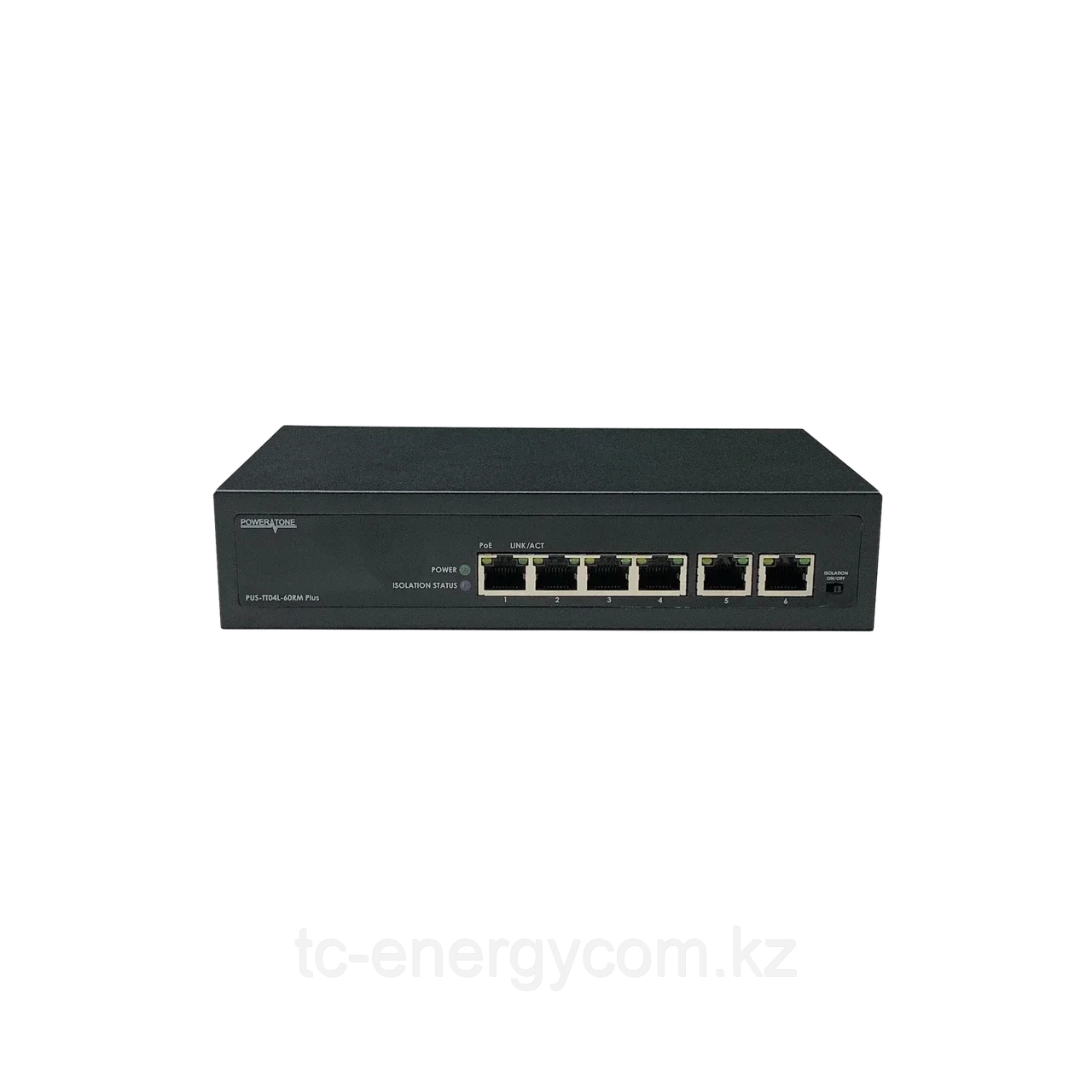 Неуправляемый 4 портовый PoE коммутатор PUS-TT04L-60RM Plus с изоляцией портов и возможностью установки в стойку