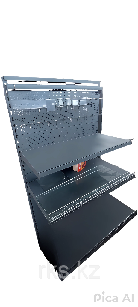 Стеллаж торговый пристенный с крючками, 100*40*190см