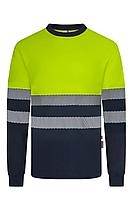 Футболка из двухцветного хлопка с длинным рукавом и сегментированной лентой