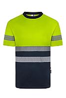 Футболка с коротким рукавом из двухцветного переработанного полиэстера с сегментированной лентой