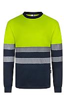 Футболка с длинными рукавами из двухцветного переработанного полиэстера с сегментированной лентой