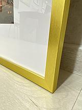 Рамка А2 (42х59,4см) Золотистая, с легкой текстурой дерева, фото 2