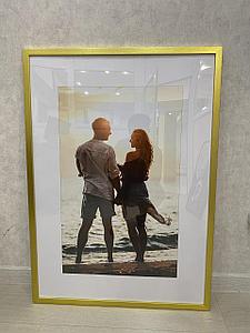 Рамка А2 (42х59,4см) Золотистая, с легкой текстурой дерева