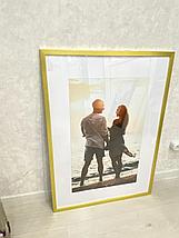 Рамка А2 (42х59,4см) Золотистая, с легкой текстурой дерева, фото 3