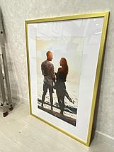 Рамка А1 (59,4х84,1см) Золотистая, с легкой текстурой дерева, фото 4