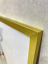 Рамка 90х60 см Золотистая, с легкой текстурой дерева, фото 5