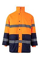 Двухцветная парка синий оранжевый