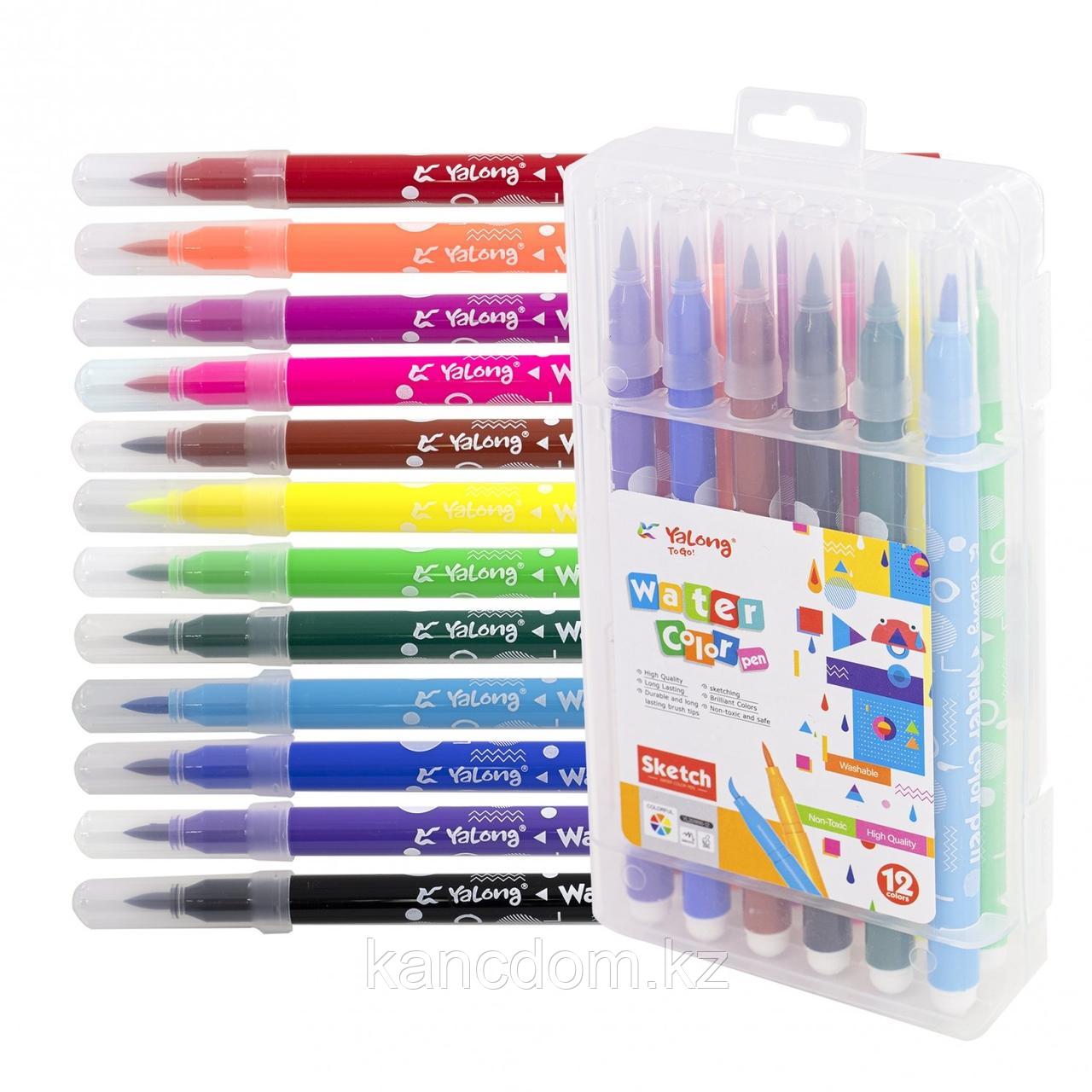 Фломастеры 12цв Yalong Water Color pen YL201816-12