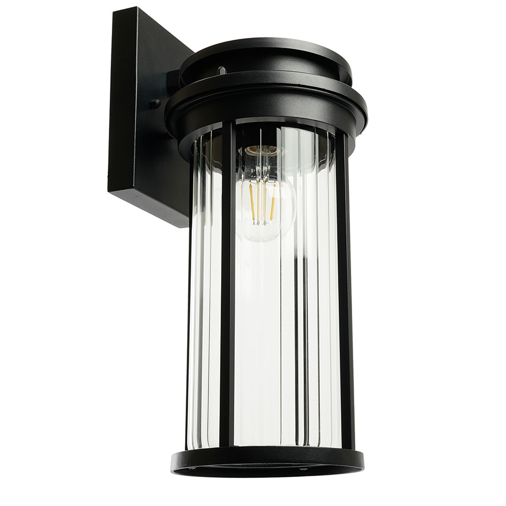 Светильник садово-парковый, серии «Новара », (НБУ) FERON PL781 E27, 220-240V, IP44, цвет черный, цилиндр, на стену вниз, 190*170*3, фото 1