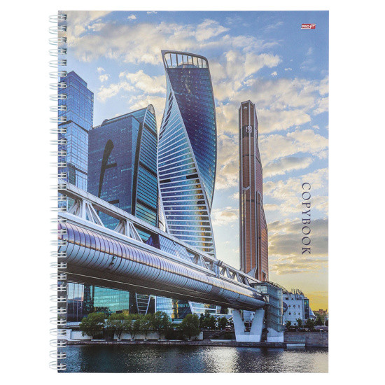 Тетрадь 96 л, клетка, А4.  Серия "Городской пейзаж"