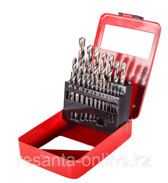 Набор сверл по металлу,1-10мм (через 0,5мм),HSS, 19шт.,металл.коробка,цилиндрический хвостовик Вихрь