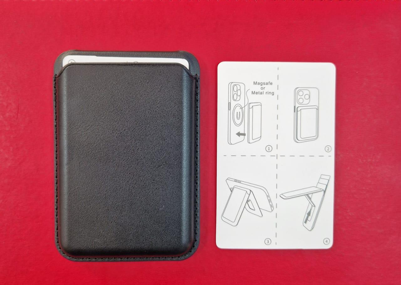 Магнитный картхолдер с подставкой для телефона Черный - фото 1 - id-p124978959