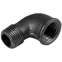 Отводы чугунные резьбовые, с внутренней и наружной резьбой, черные, 1/2"