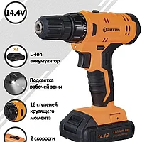 Аккумуляторная ударная дрель-шуруповёрт Вихрь ДА-14Л-2KА 72/14/20 - используется для сверления отверстий в деревянных, пластмассов