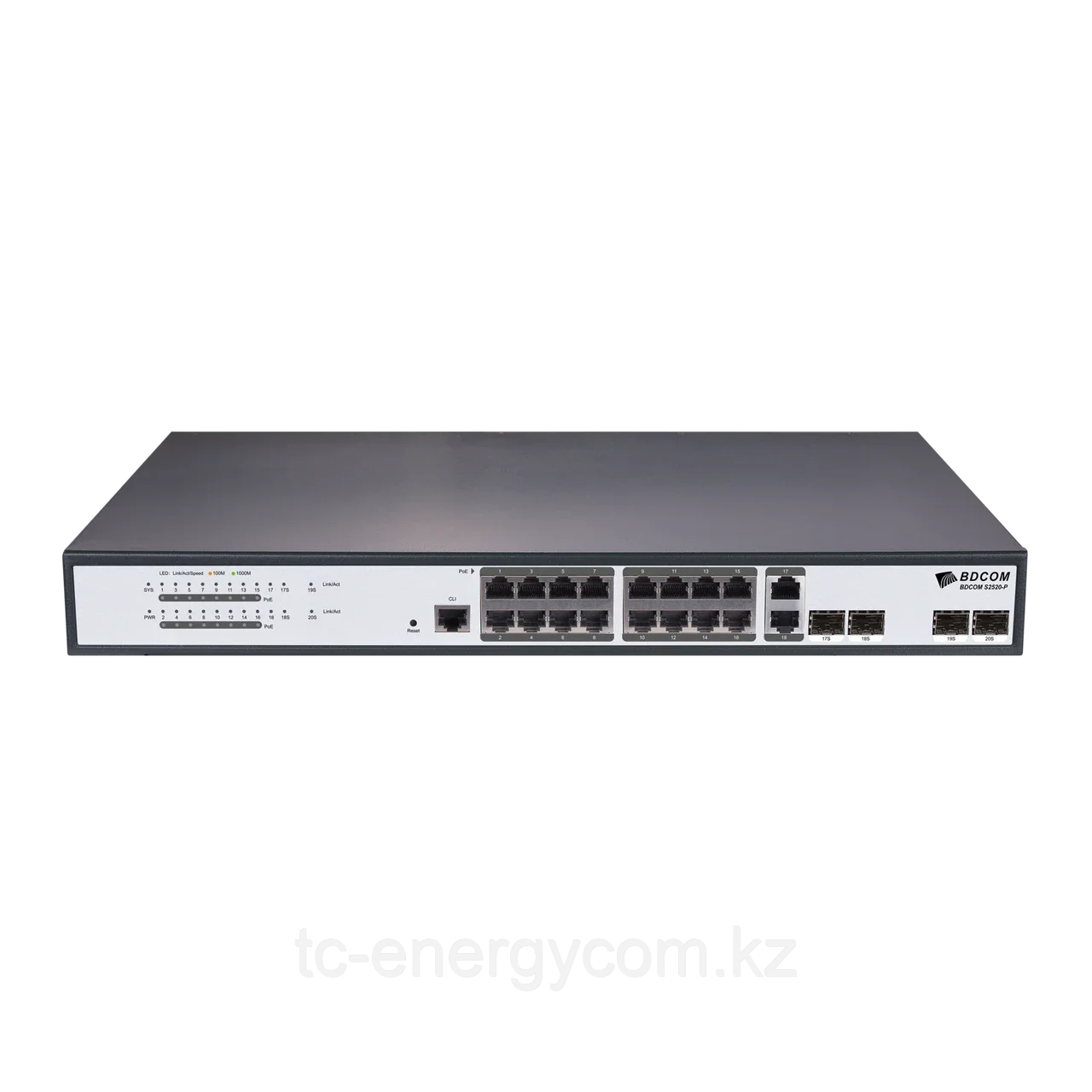 Управляемый PoE коммутатор уровня 2 BDCOM S2520-P, 16x 10/100/1000Base-T PoE 802.3af/at до 250W, 2x combo 1G SFP/RJ45, 2x 100/1000, фото 1