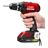 Аккумуляторная дрель-шуруповерт ЗУБР ДА-14.4-2-Ли КМ2