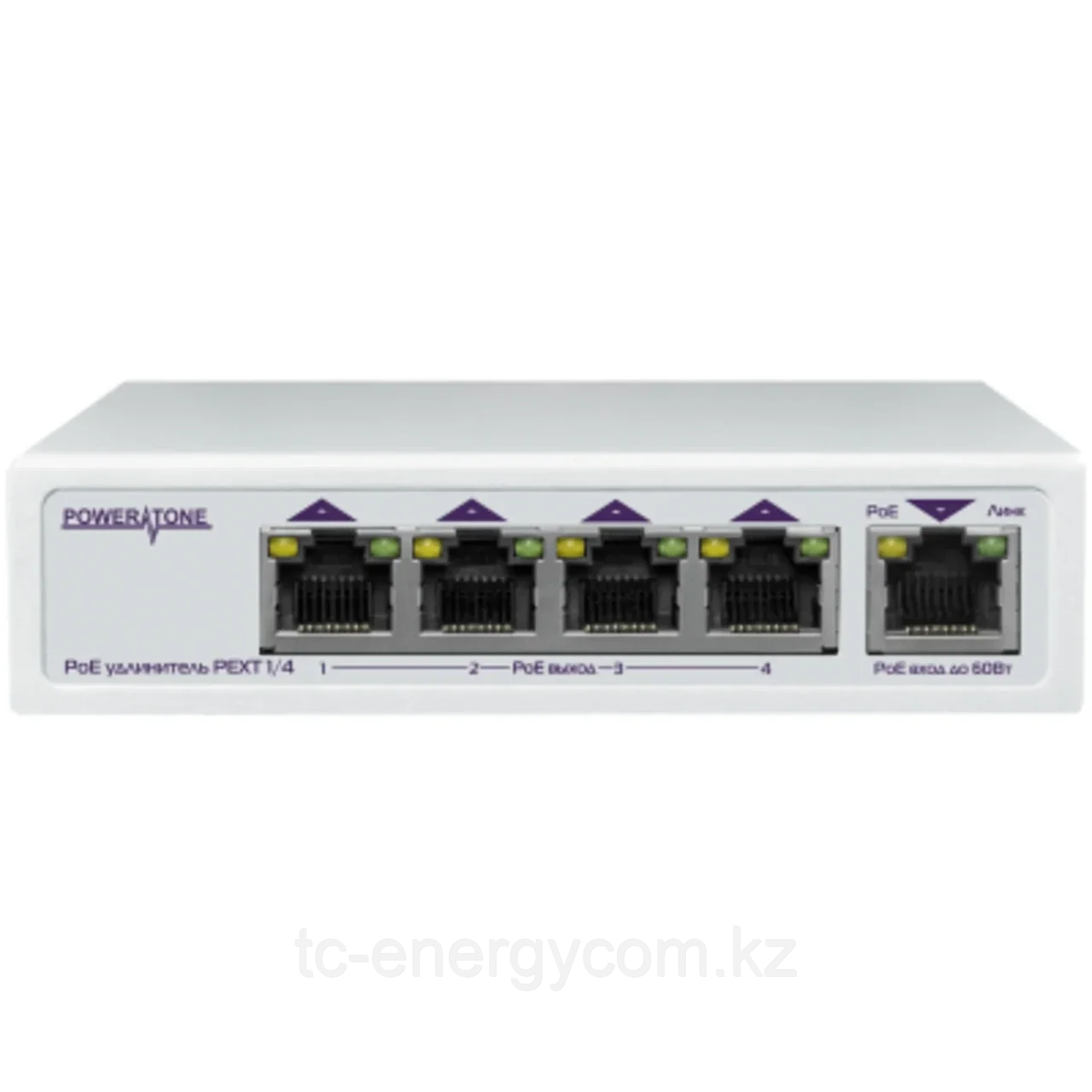 PoE коммутатор/удлинитель интерфейса Ethernet 10/100/1000Mbs PEXT 1/4. 4 PoE выхода, 1 PoE вход, совм. с 802.3af/at, до -40С