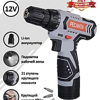 Аккумуляторная дрель-шуруповёрт Ресанта ДА-12-2Л