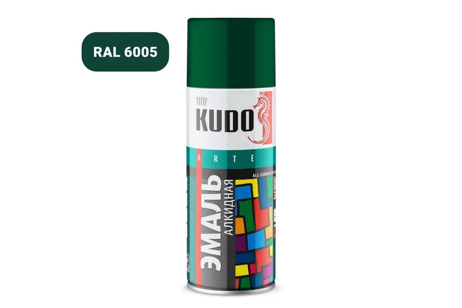 Эмаль универсальная KUDO KU10085 520мл. (глубоко-зеленая) (12шт), фото 1