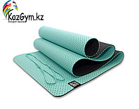 Мат для йоги 6 мм двухслойный перфорированный морская волна (FT-YGM6-3DT-LAKEBLUE)