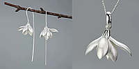 Набор Lotus Fun 925пр серьги (ручная работа) вес 6,0гр, подвеска 4,41 гр, 40-45см