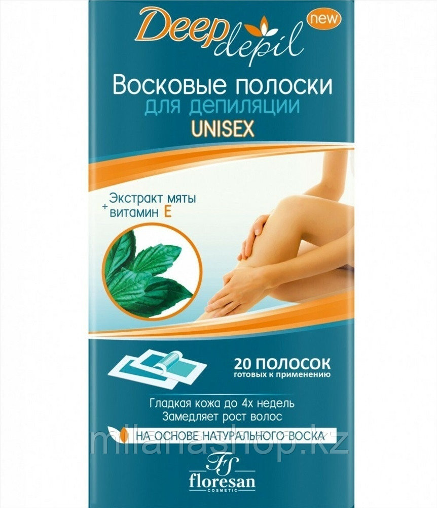 Floresan - Восковые полоски для депиляции Unisex с мятой 20 шт