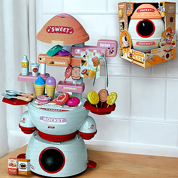 0421-17B Ракета трансформация в магазин сладостей 32дет 26х19см
