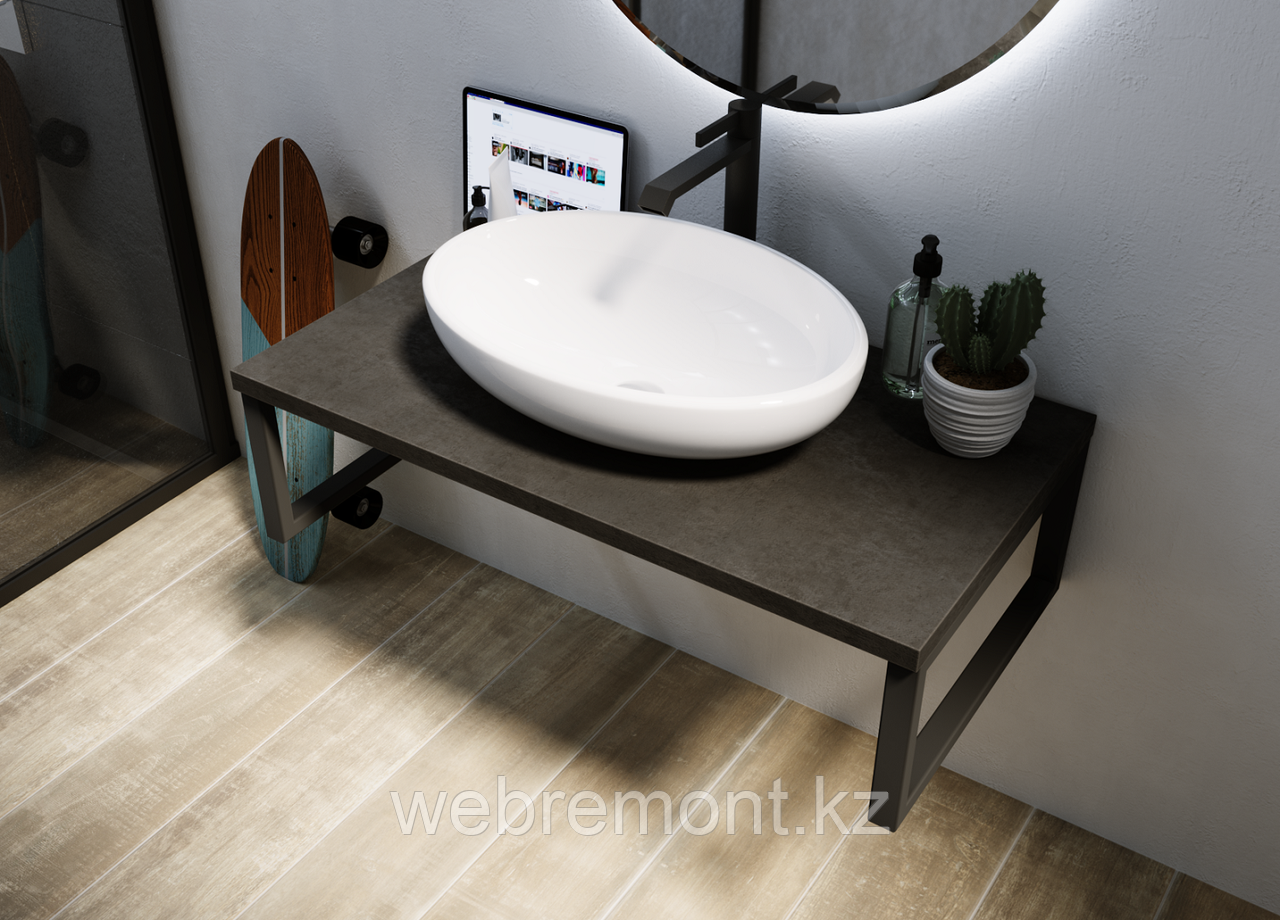 Столешница  без ящика GRUNGE LOFT 100 см.  Бетон тёмно - серый