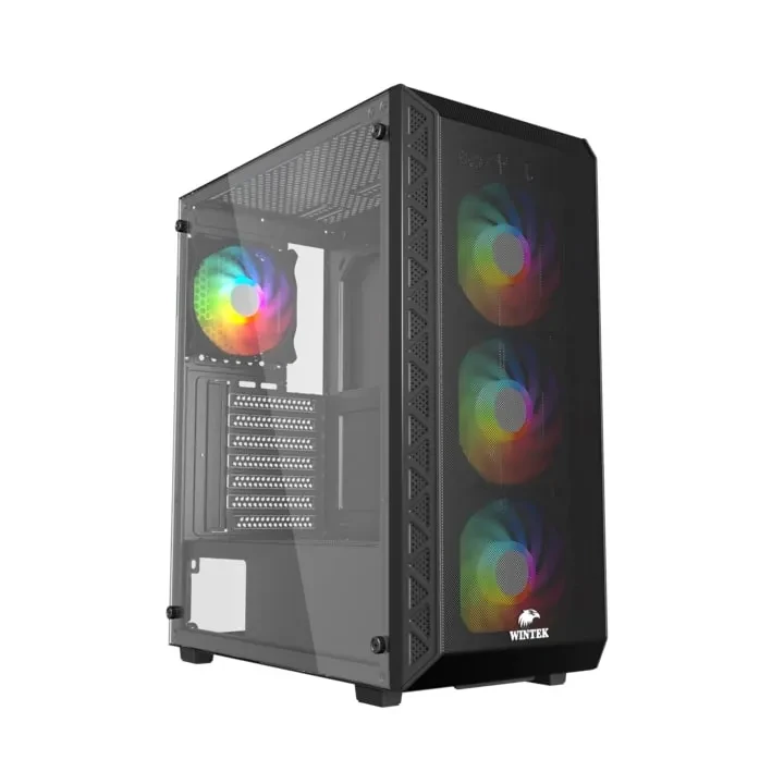 Корпус Wintek Mars PS195-6-M-B TG ATX/Micro ATX USB 1*3.0/2*2.0 0 45mm 4*12cm ARGB fan (контроллер + пульт