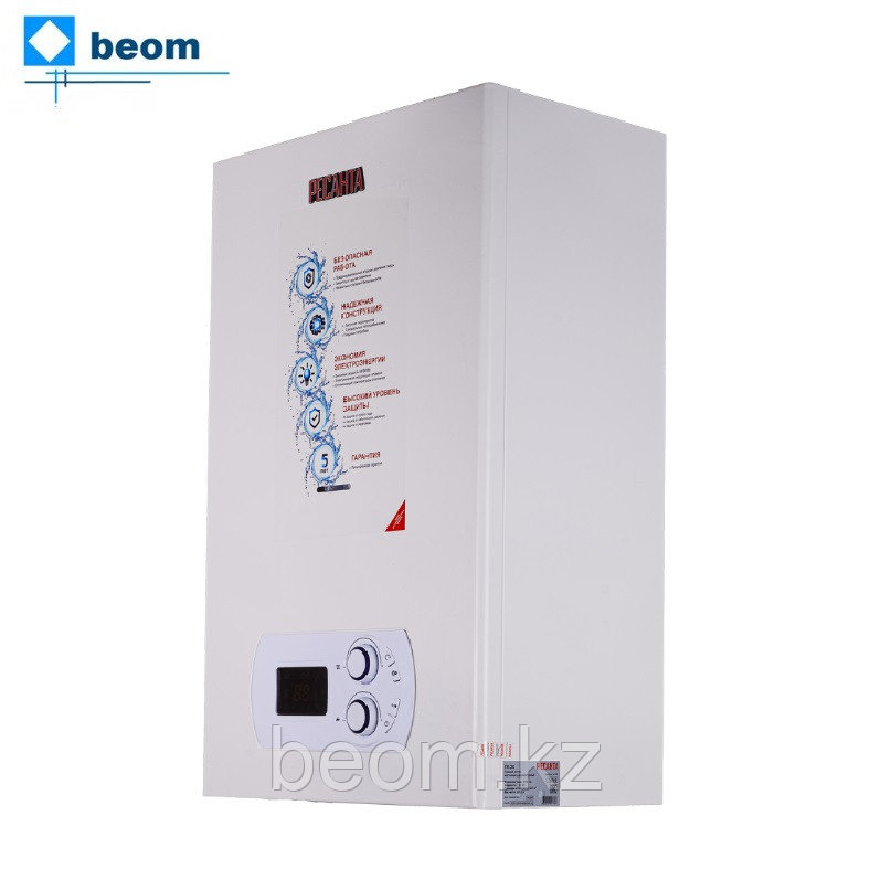 Котел газовый двухконтурный ГК-24 Ресанта ( кВт 24 | 240 м2 | 12 л/мин | настенный | дымоход, мм 60/100 | бак 5л | Вес, кг 31.4 ), фото 1