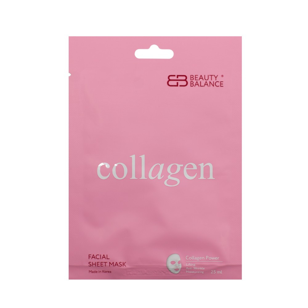 Маска для лица Beauty Balance Fasial Mask Sheet Collagen Омолаживающая с Коллагеном 25 г